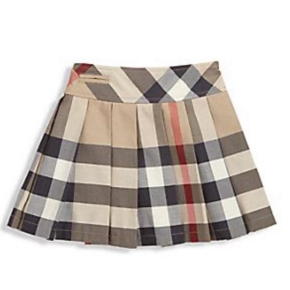 Girl Burberry Pleated Skirt
